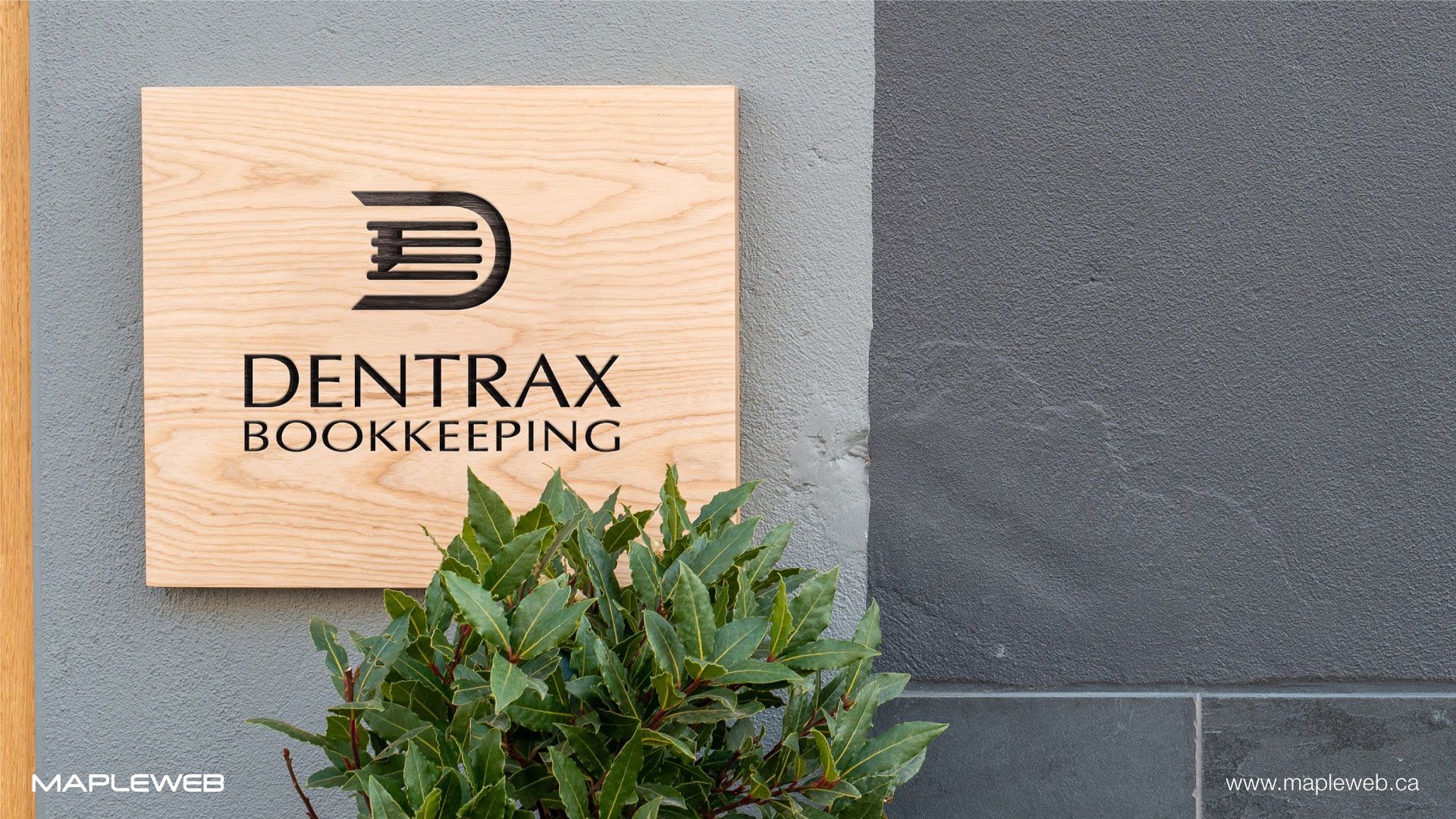 dentraxbookkeeping-brand-logo-design-by-mapleweb-vancouver-canada-outside-signage-mock