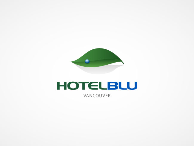 hotel-blu-Vancouver-logo-design-Vancouver-brand-design-by-mapleweb-canada-light-grey-background-with-green-leave-and-blue-color-thumbnail