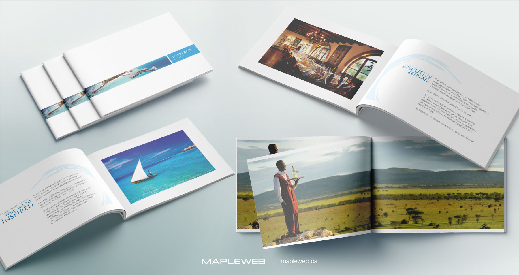 Inspired Retreats Album Book design by Mapleweb Mock