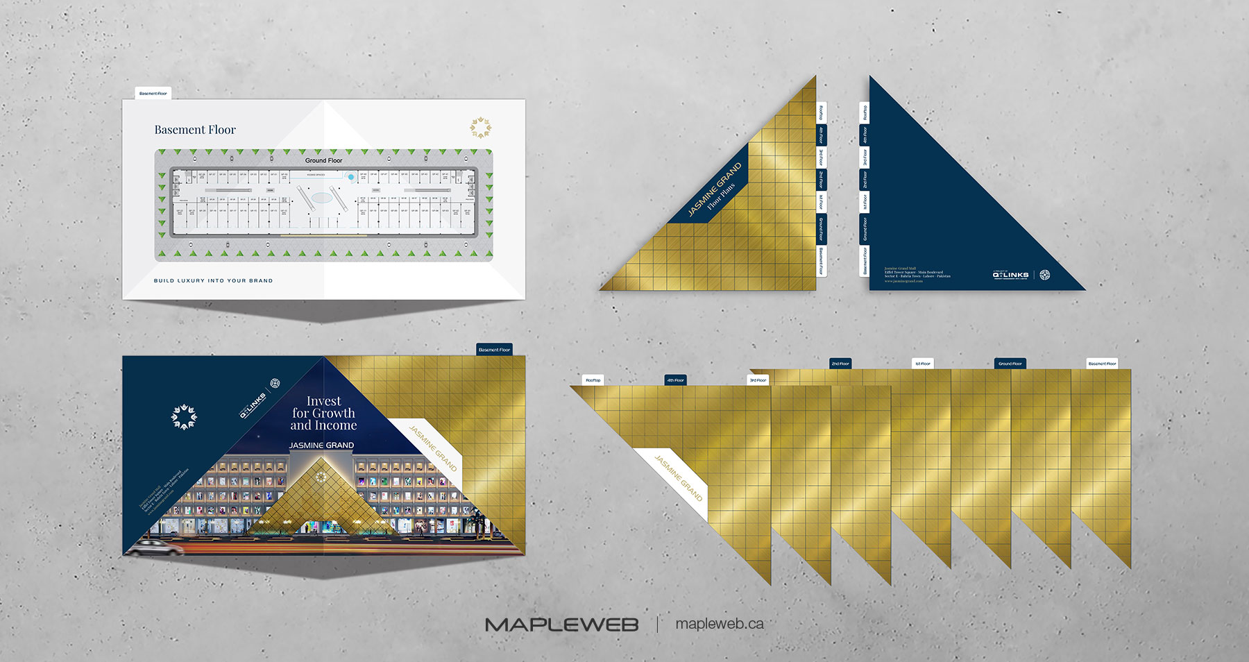 Jasmine Grand Mall Basement Floor Plan Brochure Brand design by Mapleweb