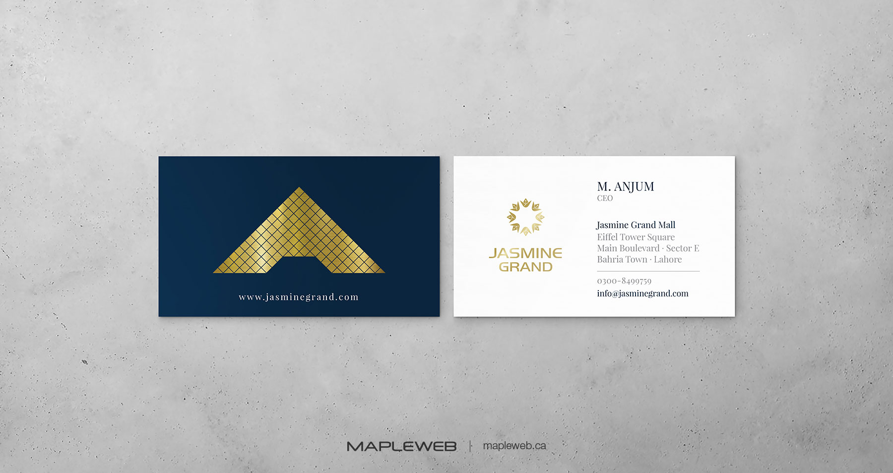 Jasmine Grand Mall Letterhead and Envelope with Logo Brand design by Mapleweb