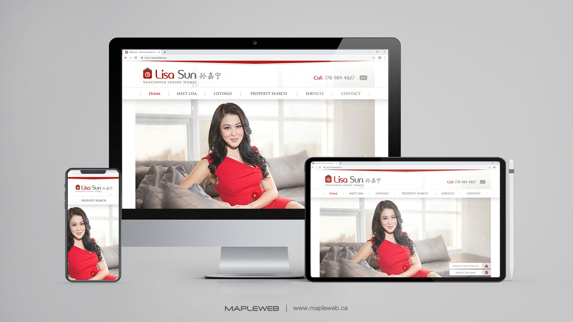 Lisa Sun Website Multiple Devices Display design Vancouver by Mapleweb