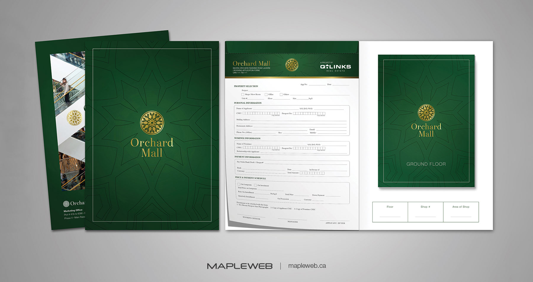 Orchard Mall A4 Form Paper Front Page Brand design by Mapleweb
