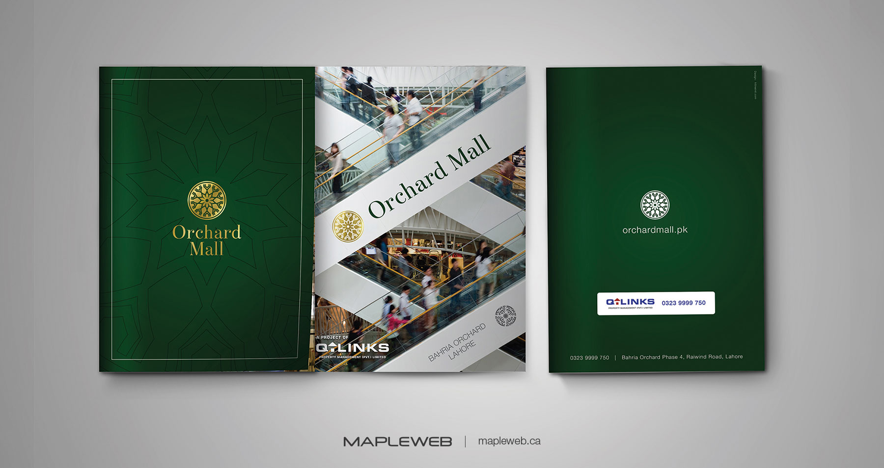 Orchard Mall Tri Fold Brand design by Mapleweb