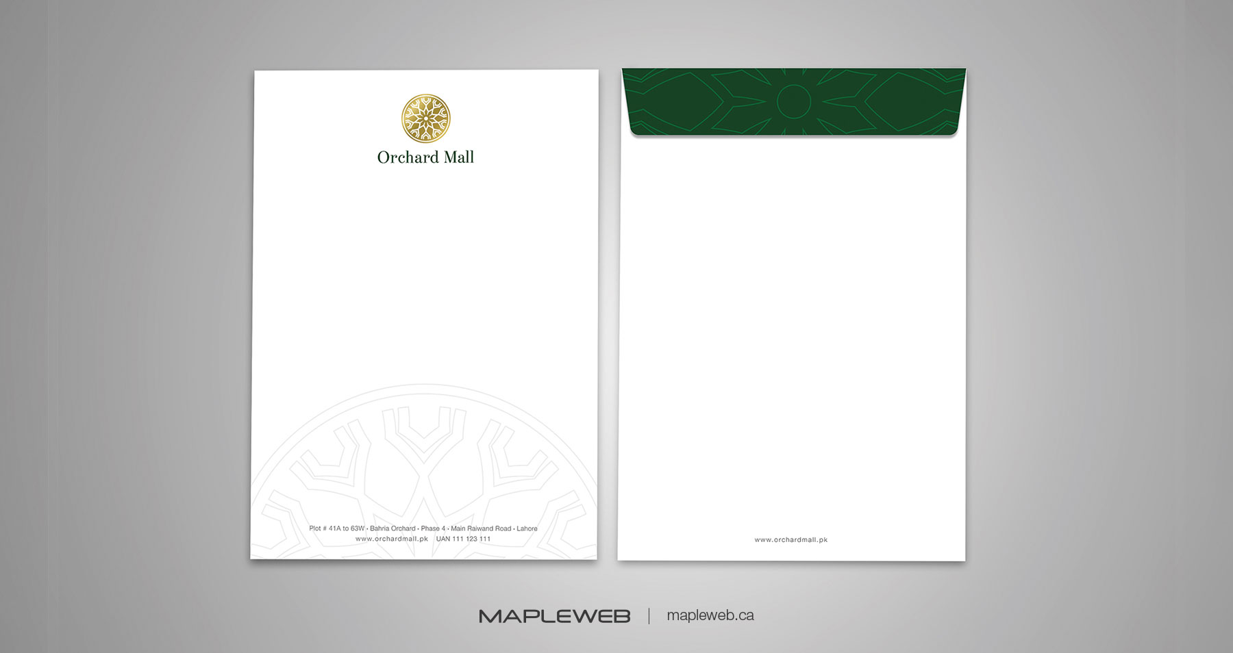 Orchard Mall Envelope Brand design by Mapleweb