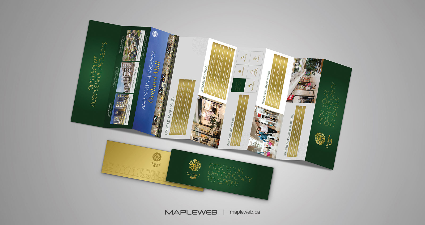 Orchard Mall Open Folded Brochure Brand design by Mapleweb