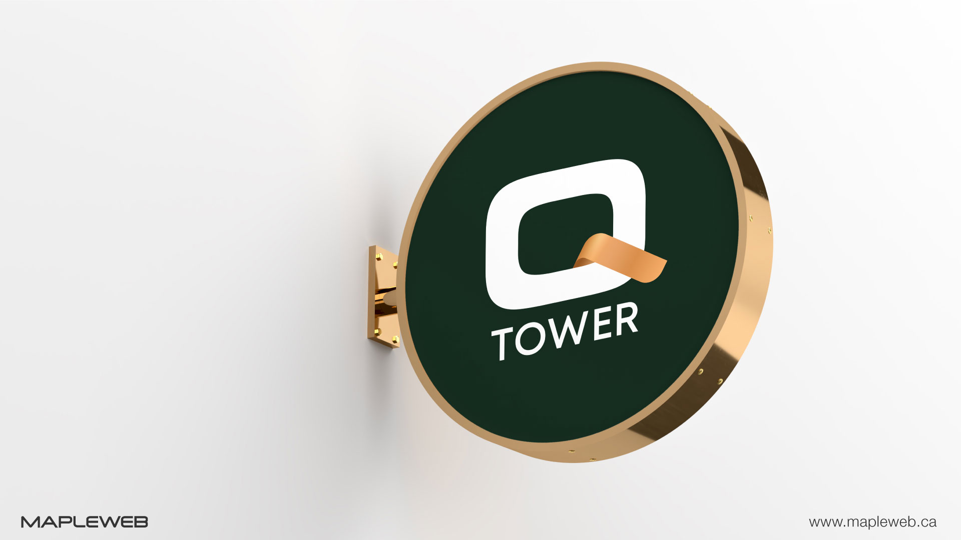 q-tower-brand-logo-design-by-mapleweb-vancouver-canada-outside-signage-mock